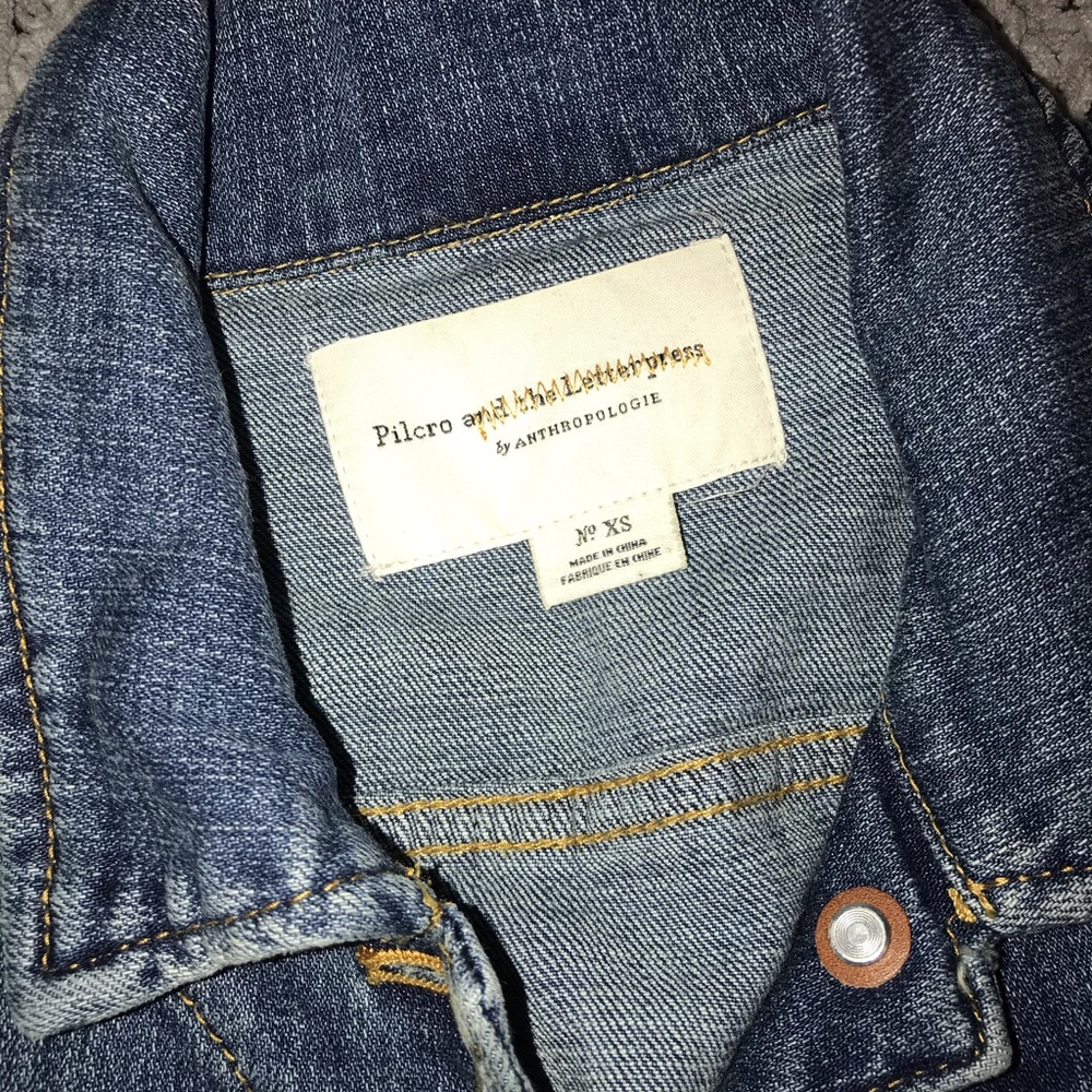 Anthropologie denim and seater jacket